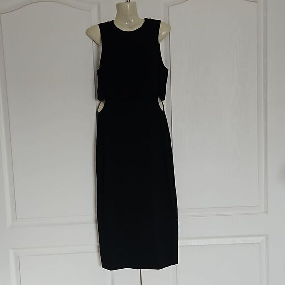 Zara Ladies Side Cut Out Maxi Dress XS Black - Picture 2 of 16